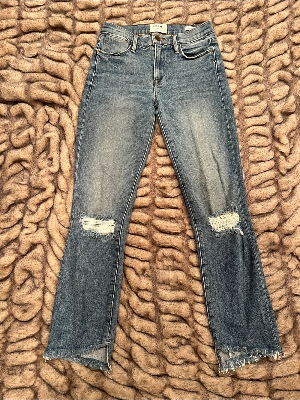 FRAME Le High Straight Leg Released Hem Crop Jeans - Picture 2 of 10